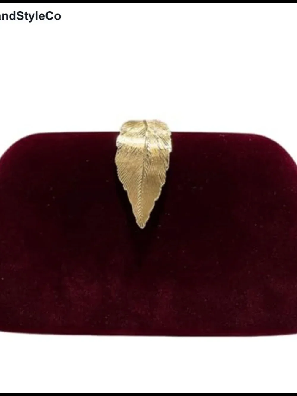 Evening Bag Clutch Metallic Leaves Clasp Removable Chain Polyester
